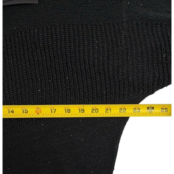 NWT Mixed Stitch Black Sequin Sweater 3/4 Dolman Sleeve Apt 9 Holiday Sparkle XL - Picture 8 of 14